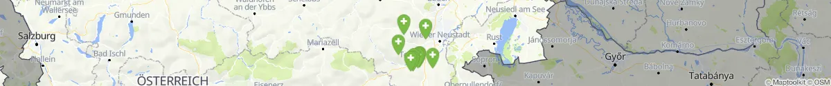 Kartenansicht für Apotheken-Notdienste in der Nähe von Höflein an der Hohen Wand (Neunkirchen, Niederösterreich)